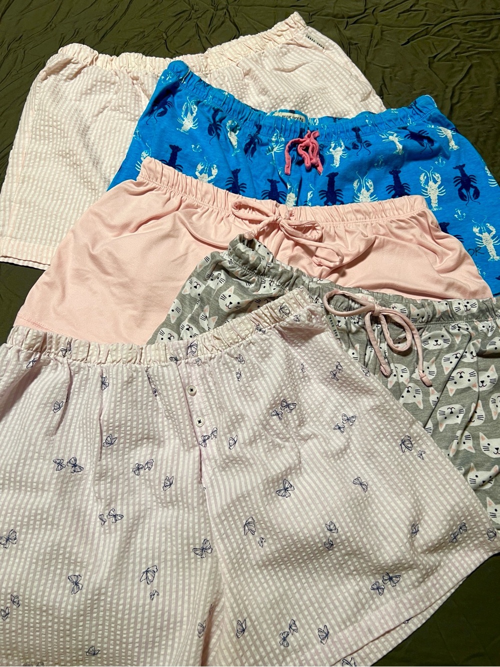 BUNDLE OF 5 😴 COTTON POLY SEERSUCKER PAJAMA SHORTS BOTTOMS Women’s XL
